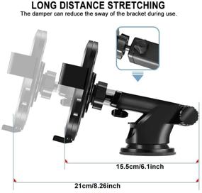 img 1 attached to YASSUN Car Phone Mount: Versatile Long Pole Stand for 360° Rotation and One-Touch Navigation - Fits All Mobile Phones