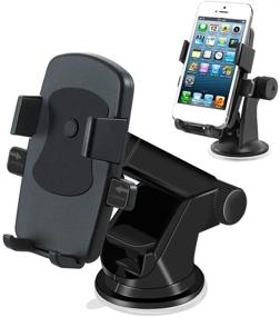 img 4 attached to YASSUN Car Phone Mount: Versatile Long Pole Stand for 360° Rotation and One-Touch Navigation - Fits All Mobile Phones