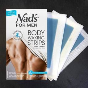 img 2 attached to 🧔 Nad's For Men Body Wax Strips: Effective Hair Removal Kit - 20 Strips + 2 Calming Oil Wipes