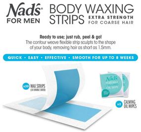 img 3 attached to 🧔 Nad's For Men Body Wax Strips: Effective Hair Removal Kit - 20 Strips + 2 Calming Oil Wipes