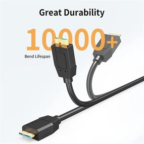 img 1 attached to 🔌 CableCreation 1FT USB C to Micro B Hard Drive Cable - 10Gbps Data Transfer, Compatible with MacBook Pro Air, Galaxy S5, My Passport Elements - Black, 0.3m