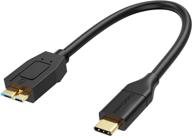 🔌 cablecreation 1ft usb c to micro b hard drive cable - 10gbps data transfer, compatible with macbook pro air, galaxy s5, my passport elements - black, 0.3m logo