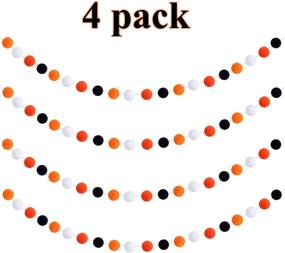 img 2 attached to 🎃 ANECO Halloween Felt Ball Garland - Set of 4, 80 Pompom Balls - Halloween Party Decorations, Hanging Garland for Spooky Halloween Décor