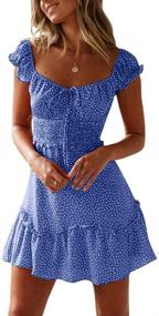 img 4 attached to Valphsio Womens Smocked Ruffle Dresses Women's Clothing