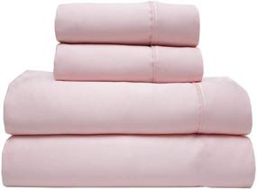 img 3 attached to 🎍 Bamboo Sheet Set - Elite Home T350, Full Size in Blush