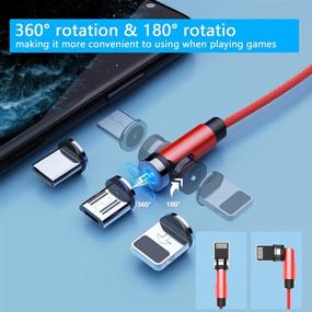 img 3 attached to 🔌 Magnetic Charging Cable, 3 in 1 Nylon Braided Magnetic Charging Cable – Compatible with Micro USB, Type C, IProduct and Most Devices – LED Light Indicator – 6.6ft/Black