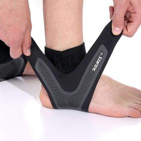 img 4 attached to Neoprene Breathable Ankle Brace - Adjustable SPOTBRACE Ankle Support for Men and Women, Elastic Foot Sleeve for Plantar Fasciitis, Running, Basketball - 1 Pair(L)