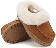 👶 comfy toddler kids moccasin house shoes slippers: memory foam sole with slip-on protection for boys & girls, perfect for indoor & outdoor wear logo