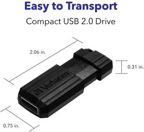 img 1 attached to 💾 Verbatim 128 ГБ Pinstripe USB Flash Drive - Черный: высокоскоростное, портативное решение для хранения данных