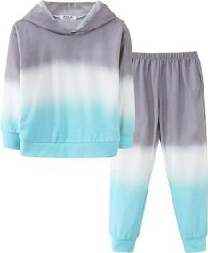 img 4 attached to Unisex Kids Christmas Outfit: 2 Piece Fleece Pullover Sweatshirt and Sweatpants Set - Active Athletic Jogger Tracksuit (Ages 4-13)