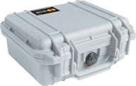 чехол pelican 1200 с пеной (серебряный) логотип