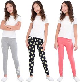 img 1 attached to 🧒 Star Ride Girls Leggings 3-Pack: Pull-On Full-Length Stretch Tights for Kids