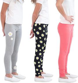 img 3 attached to 🧒 Star Ride Girls Leggings 3-Pack: Pull-On Full-Length Stretch Tights for Kids