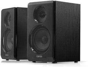 img 4 attached to Enhance Your Audio Experience with Edifier R33BT Active Bluetooth Computer Speakers - 2.0 Bookshelf Speaker - Powered Studio Monitor, Black - Pair