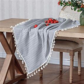 img 1 attached to Waterproof Kitchen Tabletop Tablecloth by LUCKYHOUSEHOME