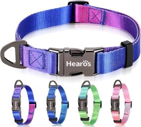 img 4 attached to Шлейка для собак Hearos Ombre - мягкая регулируемая нейлоновая шлейка с пряжкой для крупных, средних и маленьких щенков, обеспечивает максимальный комфорт.