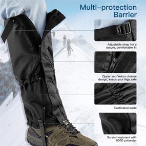 img 2 attached to 🥾 Unigear Waterproof Zipper Gaiters for Hiking, Snow Boot Leg Gaiters for Ice Climbing, Mountaineering, Hunting, and Skiing - Ideal for Men and Women