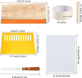 img 3 attached to 🎨 Набор для начинающих печати по экрану Caydo из 23 предметов: деревянные рамки для шелковой сетки, резины, пленка для транспарантов, нож для чернил, маскирующая лента и многое другое