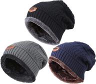 🧣 wilker 2pcs kids winter knitted hats and scarf set with cozy fleece lining - warm cap for boys and girls ages 5-14 logo