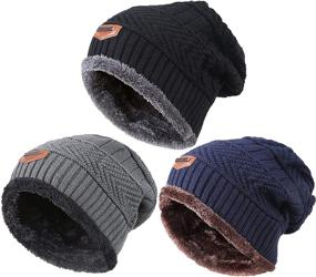 img 4 attached to 🧣 WILKER 2Pcs Kids Winter Knitted Hats and Scarf Set with Cozy Fleece Lining - Warm Cap for Boys and Girls Ages 5-14