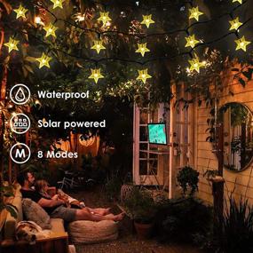 img 3 attached to 🌟 Enhance Your Outdoor Decor: 2-Pack 200 LED 40FT Star Solar String Lights with 8 Lighting Modes - Perfect for Garden, Yard, Wedding, Christmas Party - Solar Powered Patio Lights (Warm White)