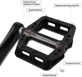 img 2 attached to MZYRH Mountain Bike Pedal: 3 Sealed Bearings, Lightweight Nylon Fiber Platform Pedals for Road BMX MTB