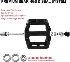 img 3 attached to MZYRH Mountain Bike Pedal: 3 Sealed Bearings, Lightweight Nylon Fiber Platform Pedals for Road BMX MTB