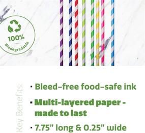 img 1 attached to 🌿 Environmentally-Friendly Paper Drinking Straws - Assorted Colors [200 Pack]