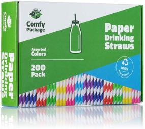 img 3 attached to 🌿 Environmentally-Friendly Paper Drinking Straws - Assorted Colors [200 Pack]