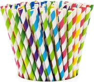 🌿 environmentally-friendly paper drinking straws - assorted colors [200 pack] logo