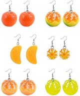 🍓 coadipress handmade simulation fruits earrings: 6 pairs of lightweight statement jewelry for women and girls logo