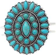 turquoise western concho design 💠 oval hinge navajo bracelet by emulily logo