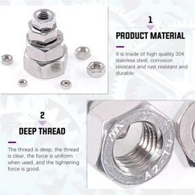 img 2 attached to 🔩 Comprehensive Coarse Thread Hex Nut Assortment Kit - 495Pcs Metric 304 Stainless Steel 9 Sizes (M2-M12)