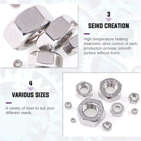 img 1 attached to 🔩 Comprehensive Coarse Thread Hex Nut Assortment Kit - 495Pcs Metric 304 Stainless Steel 9 Sizes (M2-M12)