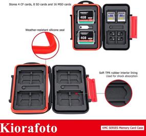 img 1 attached to 📷 Kiorafoto 28-Slot Water-Resistant Memory Card Holder Case: Ultimate Protection for CF, SD, SDHC, SDXC, and TF Micro SD Cards with Carabiner & Eject Pin Key
