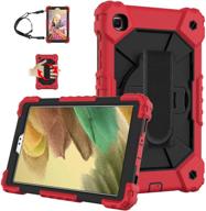 rugged full-body protection cover for galaxy tab a7 lite 8.7 - bingcok case with hand strap & shoulder strap (3-red+black) - samsung sm-t220 / t225 (2021) logo