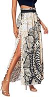 🌸 boho floral print fringe split thigh maxi skirt from shein - perfect for summer logo