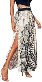 img 4 attached to 🌸 Boho Floral Print Fringe Split Thigh Maxi Skirt from SheIn - Perfect for Summer