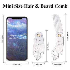 img 3 attached to 🔑 AhfuLife Stainless Steel Hair and Beard Comb - Folding EDC Pocket Comb With Bottle Opener, Keychain Compatible - Anti-Static Hair and Beard Care Comb, Mustache Comb - Presented in Gift Box