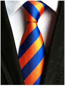 img 1 attached to Classic Business Striped Microfiber Necktie