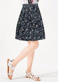 img 3 attached to 🌸 SOLOCOTE Summer Floral Casual Elastic Girls' Skirts & Skorts