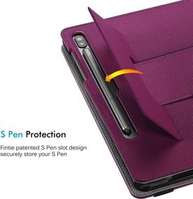 img 2 attached to 🔮 Fintie Keyboard Case for Samsung Galaxy Tab S6 10.5" 2019: Purple Folio Stand Cover with Bluetooth Keyboard and Patented S Pen Slot