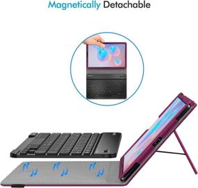 img 1 attached to 🔮 Fintie Keyboard Case for Samsung Galaxy Tab S6 10.5" 2019: Purple Folio Stand Cover with Bluetooth Keyboard and Patented S Pen Slot