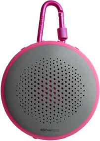 img 3 attached to Boompods Fusion беспроводная компактная акустическая система Bluetooth для открытых пространств (розового цвета) - двустороннее подключение, мощный бас, защита от воды, 8-часовая аккумуляторная батарея: Воплотите в жизнь непревзойденный звук на открытом воздухе