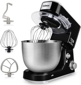 img 4 attached to 🥣 Efficient Stand Mixer with 5-Quart Stainless Steel Bowl and Upgraded Dishwasher Safe Attachment - CUSIMAX Dough Mixer Tilt-Head Electric Mixer with Dough Hook, Mixing Beater, Whisk, and Splash Guard