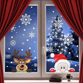 img 4 attached to 300 PCS 8 Sheet Festive Snowflake Window Cling Stickers: Decorate Your Glass with Xmas Snowflake Santa Claus Reindeer Decals for Party, Holiday Décor