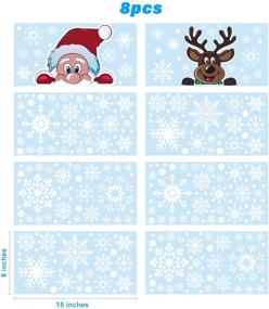 img 3 attached to 300 PCS 8 Sheet Festive Snowflake Window Cling Stickers: Decorate Your Glass with Xmas Snowflake Santa Claus Reindeer Decals for Party, Holiday Décor