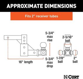 img 3 attached to 🚚 CURT 45799 Adjustable Trailer Hitch Ball Mount for 2-Inch Receiver - 5-3/4-Inch Drop - 1-7/8, 2, 2-5/16-Inch Balls - 10,000 lbs Capacity