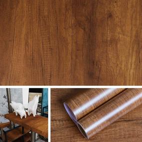 img 4 attached to 🌲 Livelynine Wood Grain Peel and Stick Wallpaper Contact Paper - Waterproof, Removable Kitchen Cabinet & Furniture Stickers - Vinyl Wrap for Cabinets & Counter Top Covers (15.8"x78.8")