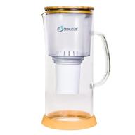 pitcher of life: glass alkaline water filter pitcher - pure & premium alkaline water purifier with bamboo lid - by life ionizer logo